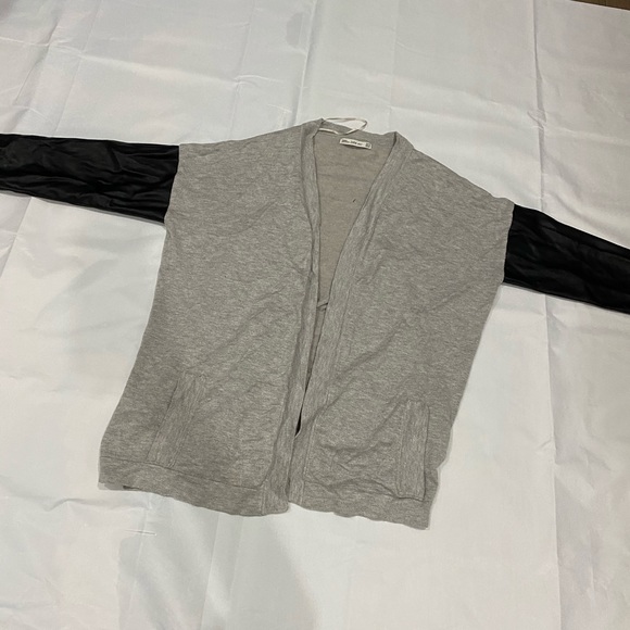 Zara Cardigan, Size M. Faux leather Sleeves - Picture 3 of 3